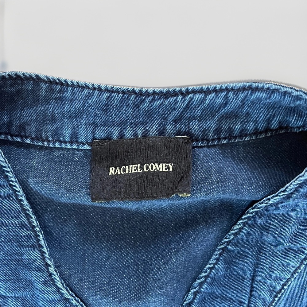 Rachel Comey Denim Jumpsuit Size 0 Womens Blue 3/4 Sleeve Utility Romper - Picture 16 of 16